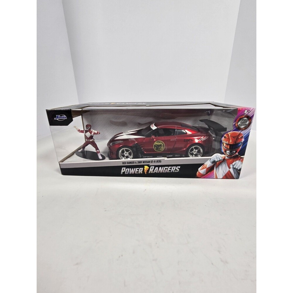 Jada Power Rangers Red Ranger 2009 Nissan GT-R R35 1:24 Diecast Car 31908 Figure
